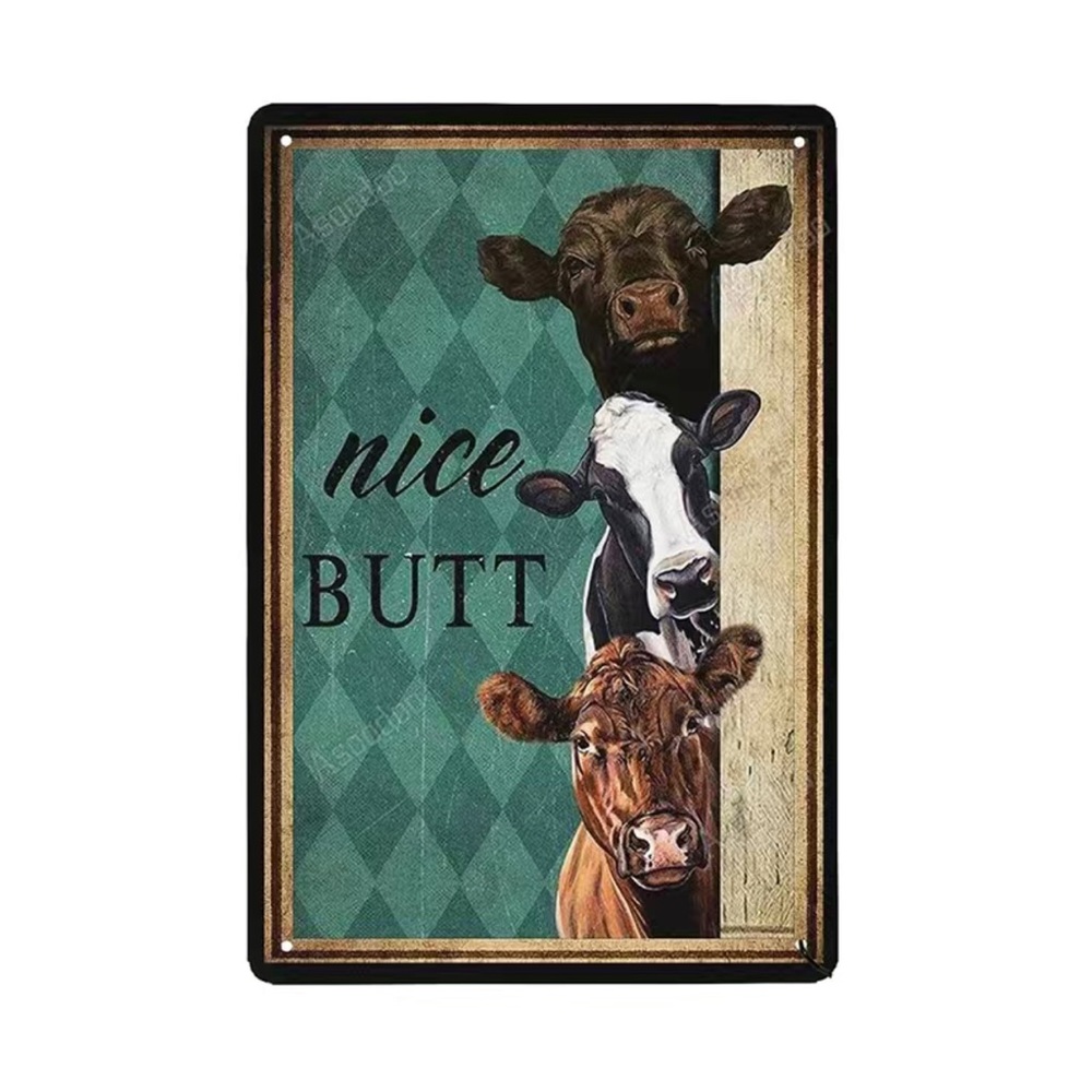 Nice Butt Cows Metal Bathroom Sign